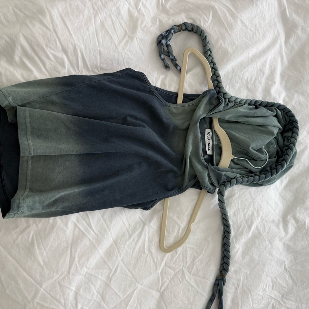 Stylish Ombre Hoodie by Abrand - Blue and Green